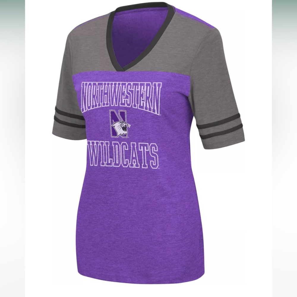 Colosseum Women's’s NU Wildcats Purple V-Neck T- Shirt